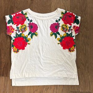 Anthropologie Floral Tee. Size M